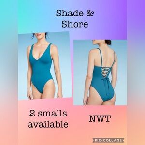 NWT Shade & Shore Teal One Piece Swimsuit